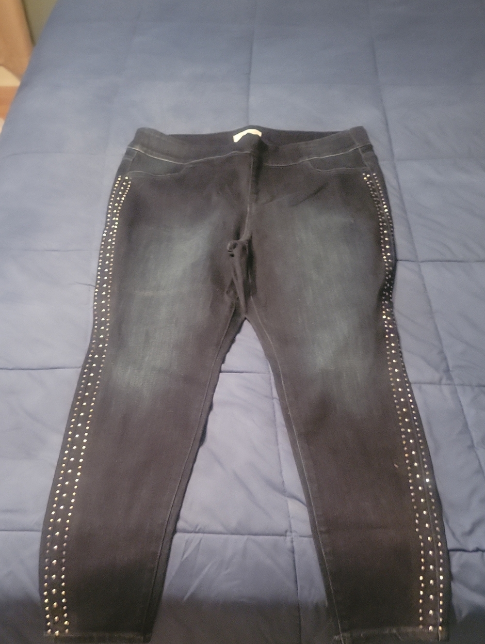 Lane Bryant Black Skinny Jeans with Side Studs